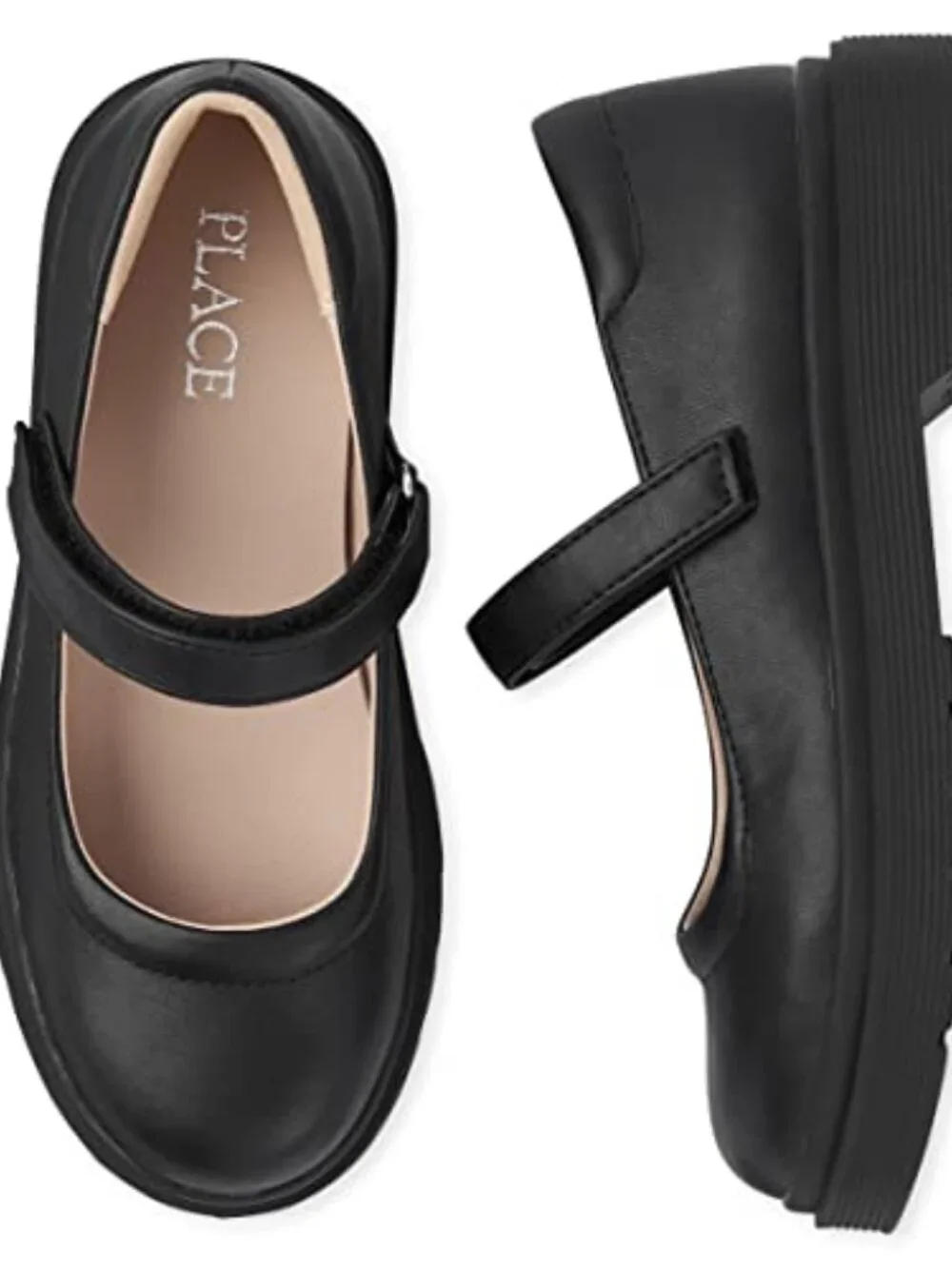 Girls Closed Toe Mary Jane Flats Faux Leather School Uniform Shoes